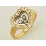 【現品限り】Chopard（ショパール） ハッピーダイヤ リング ハート #11.5 K18YG 【中古SA】の詳細ページへ