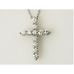 【現品限り】TIFFANY（ティファニー） スモールクロスネックレス　Pt950　ダイヤ 【中古SA】
