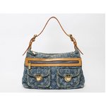 【美品 現品限り】 LOUIS VUITTON ［ルイヴィトン］ モノグラムデニム バギーPM　ブルー　ロングストラップ付き　M95049 【中古B】