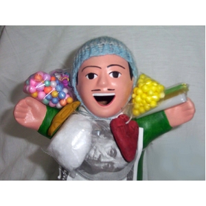 【ペルー産】伝説のエケッコー人形19cm グリーン(ミドルサイズ)