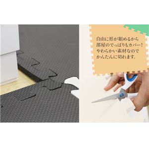 やさしいジョイントマット 約8畳（36枚入）本体 ラージサイズ（60cm×60cm） ブラウン（茶色）×ベージュ 〔大判 クッションマット 床暖房対応 赤ちゃんマット〕