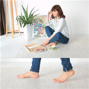 やさしいジョイントマット ナチュラル 約8畳分サイドパーツ ラージサイズ(60cm×60cm) ホワイトウッド(白 木目調) 〔大判 クッションマット カラーマット 赤ちゃんマット〕