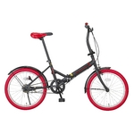 20インチ折畳自転車カラーモデル　ブラック×レッド