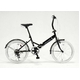 20インチ折畳自転車カラータイヤモデル 外装6段変速付 ブラック×ホワイト GFD-206TWH 
