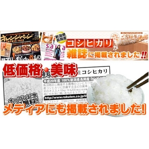 新潟県長岡産コシヒカリ20ｋｇ（10kg&times;2袋）