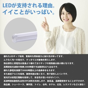 10本セットT8一体型台座付直管LED蛍光灯 40W形120cm2500LM