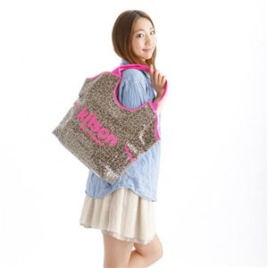 kitson(キットソン) レオパード柄 スパンコールバッグ SEQUIN TOTE BAG LEOPARD Pink×Pink