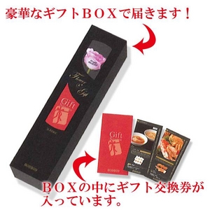 【母の日特選ギフト】 薔薇の花びらに感謝のメッセージが!豪華商品が6種より選べるギフト商品付き Aコース 花はピンクです