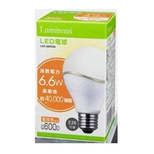 Luminous（ルミナス）　LED電球　60W　電球色　LEC-Q600D　【12個セット】
