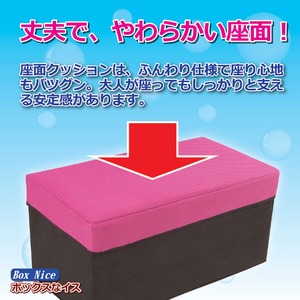 収納付きボックススツール 幅58cm&times;奥行29cm&times;高さ28cm ブルー（青）