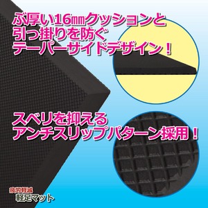 衝撃吸収マット/疲労軽減軽足マット 滑り止め/防水加工 90cm&times;60cm (室内/屋外)