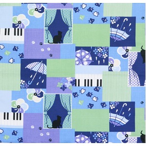 coco−cloth小風呂敷 Cat 紺