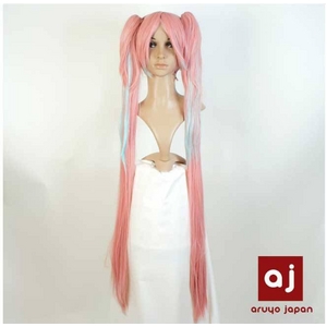 耐熱高級繊維 コスプレに欠かせないカラーウィッグ COSPLAY T メッシュピンクブルー
