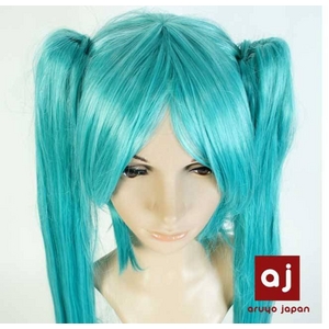 耐熱高級繊維 コスプレに欠かせないカラーウィッグ COSPLAY T グリーン