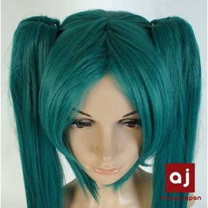 耐熱高級繊維 コスプレに欠かせないカラーウィッグ COSPLAY T 濃いグリーン