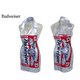  Budweiser　バドガールＶネック襟付ワンピース【Ｍ】シルバーラメ