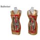 Budweiser　バドガールＶネック襟付ワンピース【Ｍ】ゴールド