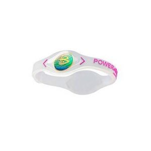 【日本正規品】POWER BALANCE パワーバランス シリコン・ブレスレット（クリア/ピンク S）