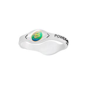 【日本正規品】POWER BALANCE（パワーバランス） シリコン・ブレスレット（ホワイト/ブラック Mサイズ)