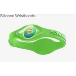 【日本正規品】POWER BALANCE（パワーバランス） シリコン・ブレスレット（ライムグリーン/ホワイト Sサイズ)