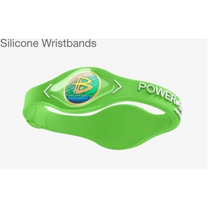 【日本正規品】POWER BALANCE（パワーバランス） シリコン・ブレスレット（ライムグリーン/ホワイト Mサイズ)