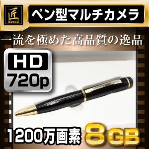 【小型カメラ】ペン型マルチカメラ(匠ブランド) HD画質1200万画素 内蔵8GB