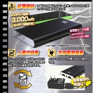 【小型カメラ】モバイル充電器型ビデオカメラ(匠ブランド)『Infix』(インフィックス)