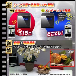 【小型カメラ】WiFi置時計型ビデオカメラ(匠ブランド)『Cubo』（クーボ）