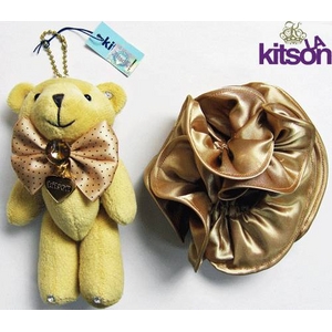 KITSON(キットソン) クマ キーホルダー 携帯ストラップ&シュシュ セット ベージュ