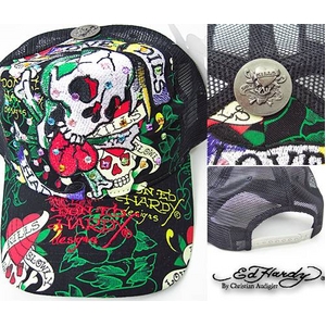 Ed Hardy(エドハーディー) キャップ SPECIALTY STONE CAP LOVE DIES HARD ストーン付き ブラック