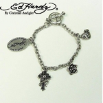 ED HARDY（エドハーディー） ステンレスブレスレット 【Multi Charm Bracelet／OVAL LOGO,CROSS,FLOWER, CHARM】／EHB66SS ／シルバーの詳細ページへ