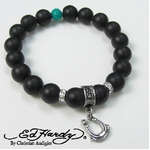 ED HARDY（エドハーディー） アクセサリー ジュエリー オニキス ビーズブレスレット 数珠 【チャーム：馬蹄】 【EHBSS49】の詳細ページへ