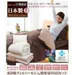 NEW東洋紡フィルハーモニー 抗菌防臭防ダニ吸汗加工ふかふか寝具 6点セット（TK） シングル ブラウン×ベージュ