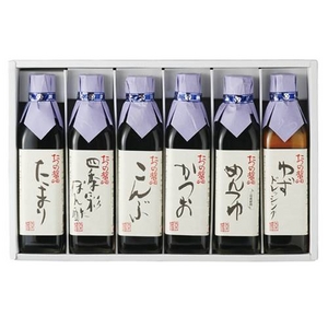 たつの醤油 角ビン6本セット(たまり・かつお・四季彩ぽん酢・ゆずドレッシング・こんぶ・めんつゆ・こんぶ 各1本)