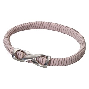 静電気除電NEWクロスプレートブレスレット　ピンク　M