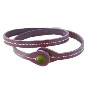 静電気除去　本革おしゃれブレスレット　ブラウン