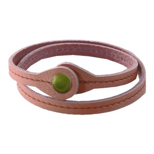 静電気除去　本革おしゃれブレスレット　キャメル