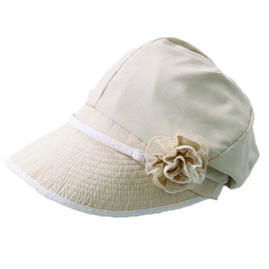 風と太陽に負けない　小顔美人帽　ベージュ