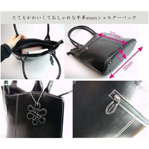anan(アンアン) オリジナル花柄チャーム牛革ハンドバック AFB-100