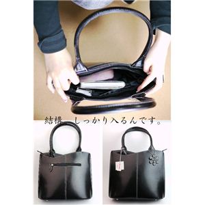 anan(アンアン) オリジナル花柄チャーム牛革ハンドバック AFB-100