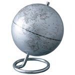 OYV51 シルバー地球儀(日本語表記・地勢タイプ)
