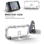 ハイエンドヘッドホン対応●◆iPhone4S / iPhone4 スタンド付きケース Exoclear Case 保護＆スタンド機能 ●スタンド付き+騒音防止設計● Clear