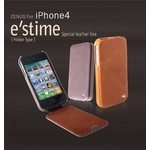 iPhone4S / iPhone4 対応ケース  E`stime Folder 本革 Jazz Gray