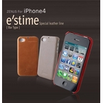 iPhone4S／iPhone4 対応ケース E`stime Bar 本革 Gold Brown