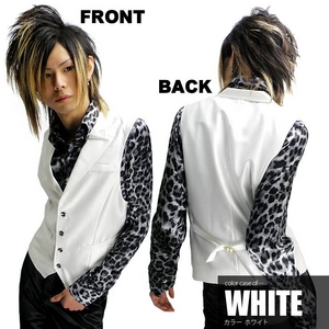 Luxury Black(ラグジュアリーブラック) ピーク衿シャイニードレスジレ WHT(ホワイト) Mサイズ