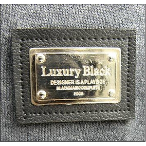 Luxury Black(ラグジュアリーブラック) メタルプレートレイヤードニットボタンダウンシャツ BLK(ブラック) Mサイズ
