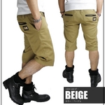 Luxury Black（ラグジュアリーブラック） メタルプレートネーム付き ハーフチノパンツ ベージュ Lサイズ