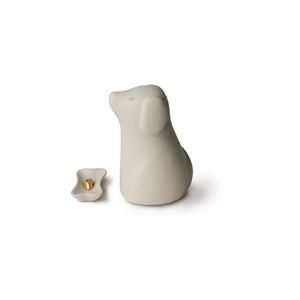 Cocolino(コッコリーノ) ワンチョB グレー/ハートチャーム：ベージュ (犬 ペット仏壇 骨壺)