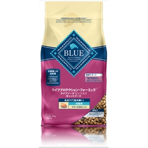 (まとめ)ブルーバッファロー 成猫用室内飼い -毛玉ケア- チキン&玄米 400g【&times;6セット】【ペット用品・猫用フード】