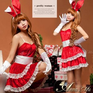 【クリスマスコスプレ】クリスマス☆サンタクロースコスプレセット/クリスマス/制服/サンタ衣装/コスプレ/コスチューム/バニーガール/衣装/s006-d
